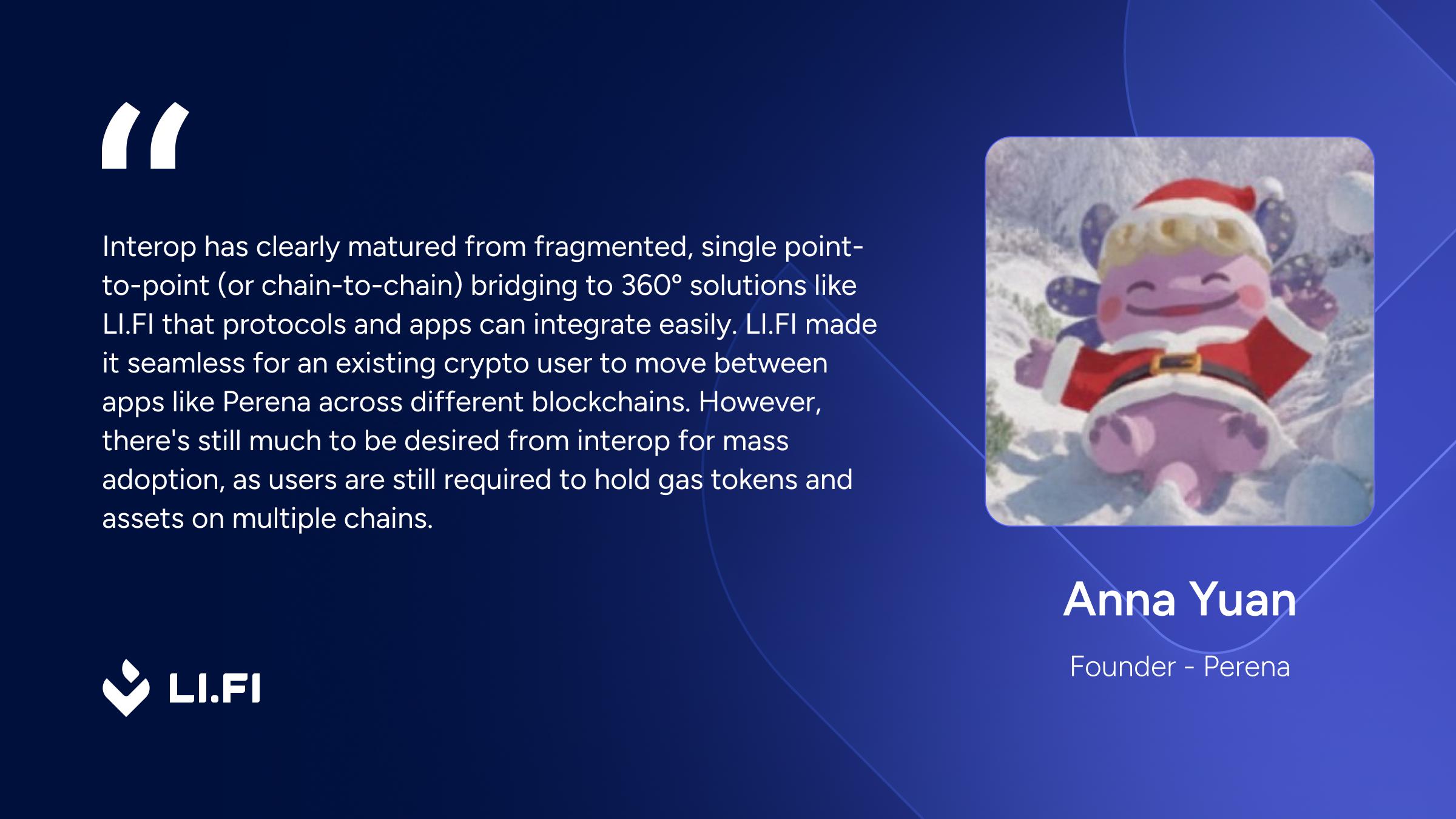 Anna Yuan, Founder of Perena, on the state of interop