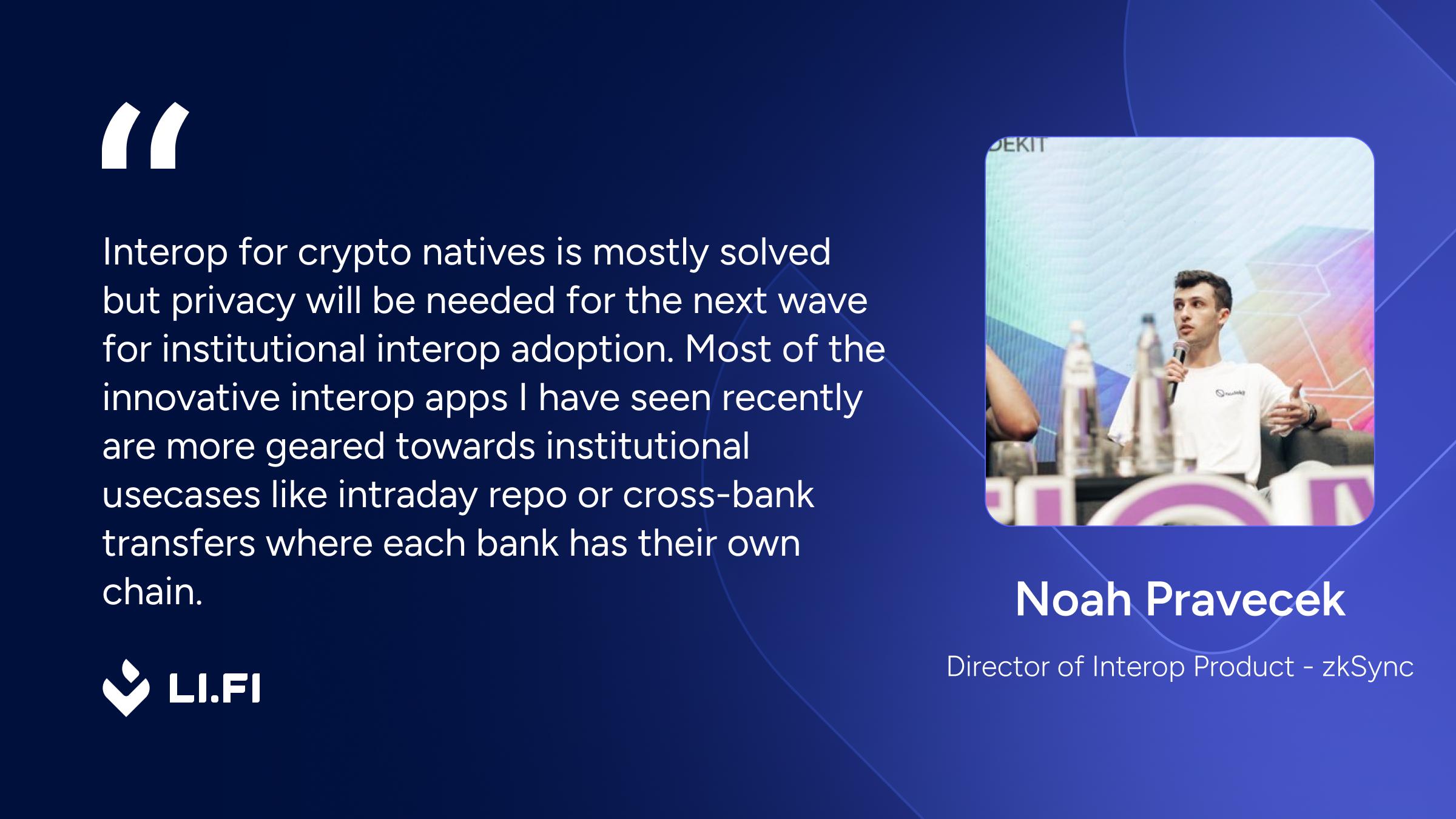 Noah Pravecek, Director of Interop Product at zkSync, on the state of interop