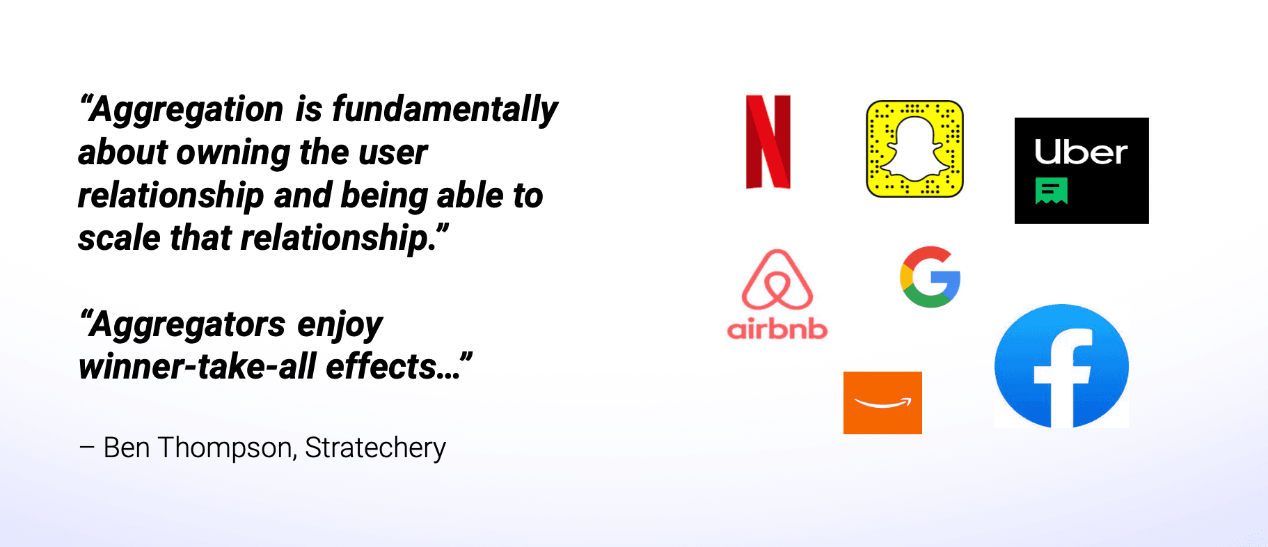 Aggregators as per Ben Thompson's theory